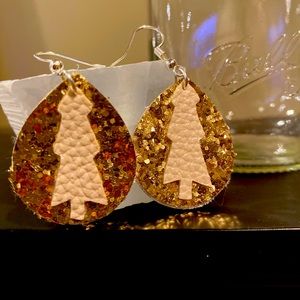 Faux leather earrings